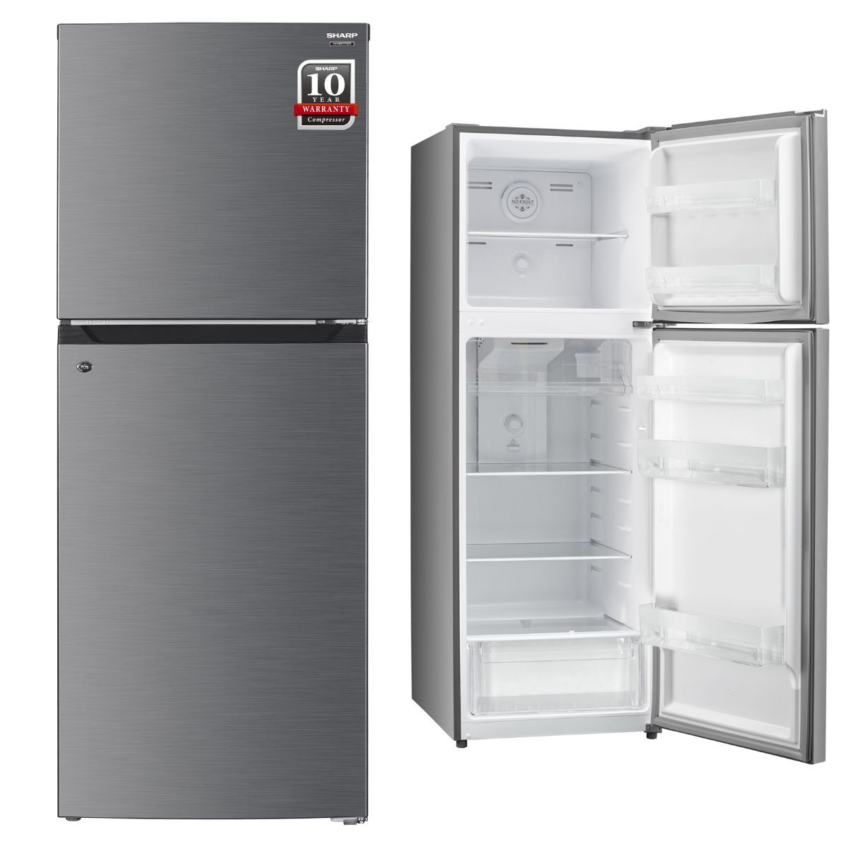 Sharp Top Mount Freezer Refrigerator 479 Liters 16.92 CFT, Inox - SJ-HM620KW-HS3