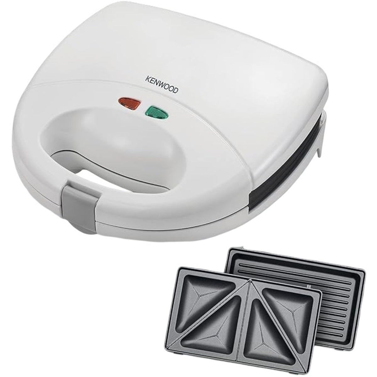 Kenwood 2-in-1 Sandwich Maker with Grill 750 Watts, White - SMP01.A0WH