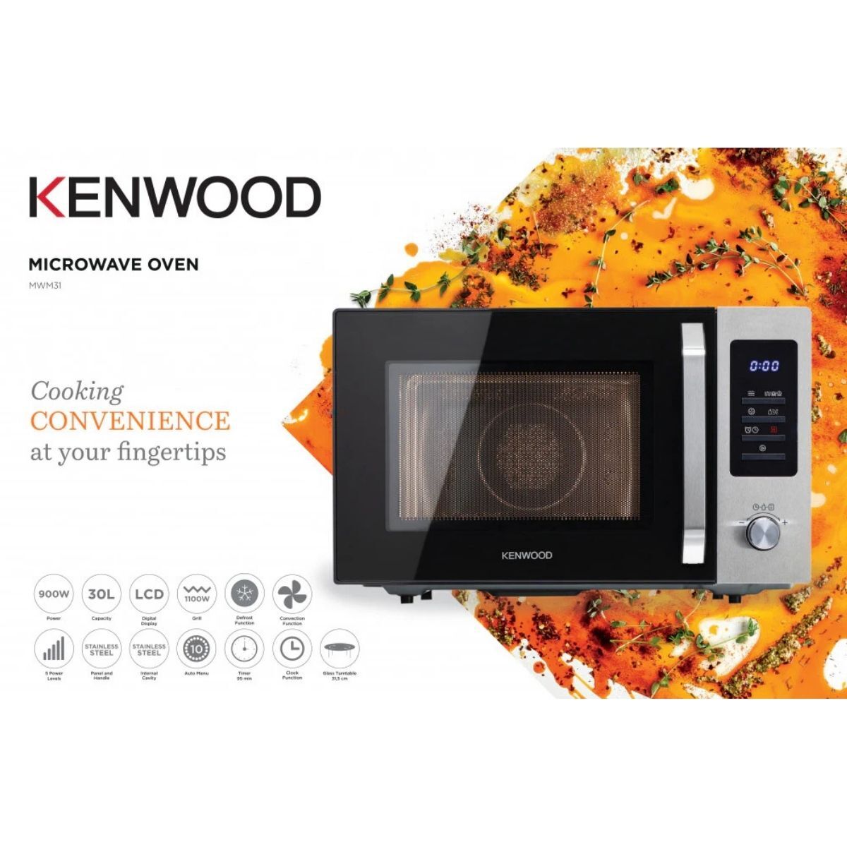 Kenwood 30 Liters Microwave 900 Watts -MWM31.000BK