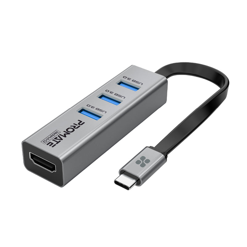 Promate MediaHub-C3 4K Vivid Clarity USB-C to HDMI Adapter - 5Gbps / Grey