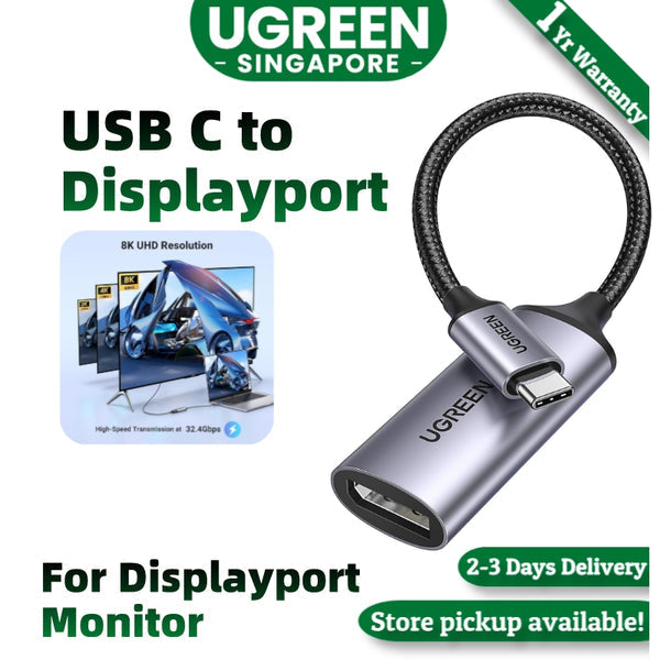UGREEN USB-C to DisplayPort Cable - 8K / Up to 8K @ 60Hz