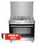 Lagermania 5 Burners Gas Cooker, 90x60cm, TUS95C31DX - Silver
