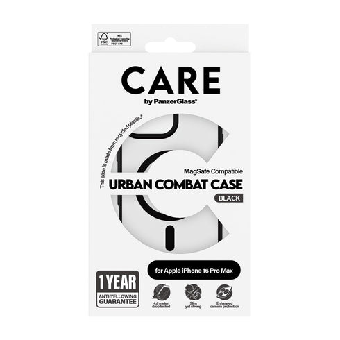 PanzerGlass Urban Combat Flagship MagSafe Case For Apple iPhone 16 Pro Max - Black