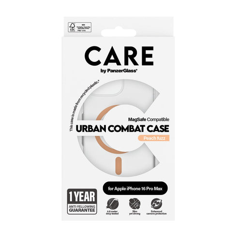 PanzerGlass Urban Combat Flagship MagSafe Case For Apple iPhone 16 Pro Max - Peachy
