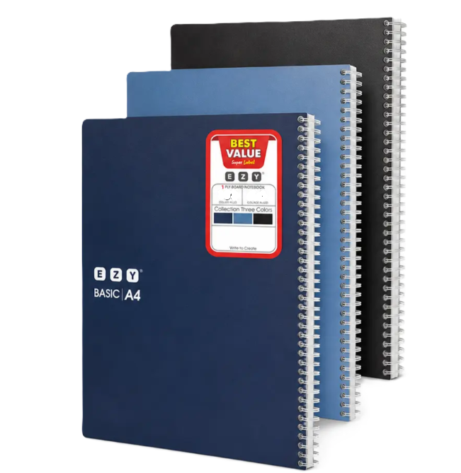 Ezy Solid Spiral 3 Notebook - 8 x 10 / 100 Sheets