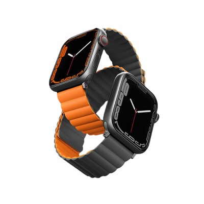 Uniq Revix Reversible Strap for Apple Watch 42/44/45mm - Charcoal Grey / Orange
