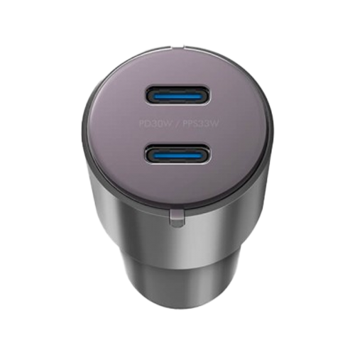 Energea AluDrive D60 USB-C PD30 Duo Port Aluminium 60W Car Charger - Gunmetal