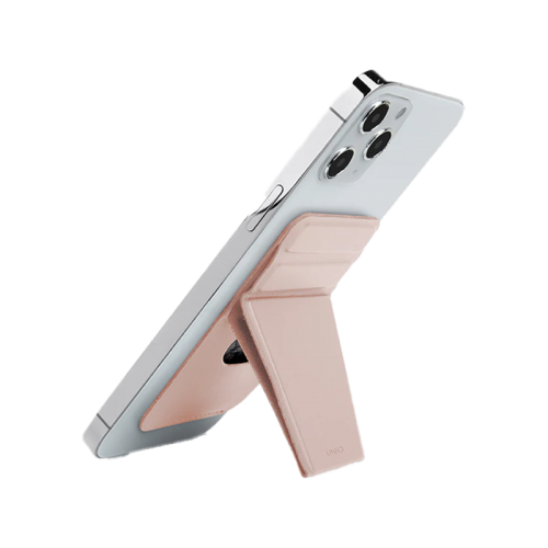 Uniq Lyft Wallet Magnetic Snap-on Stand and Card Holder for iPhone - Blush Pink