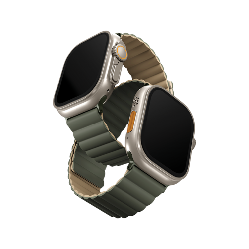 Uniq Revix Reversible Strap for Apple Watch 49/45/44mm - Moss Green / Tan