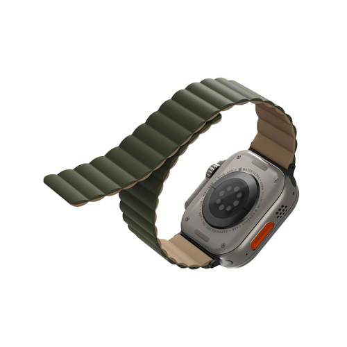 Uniq Revix Reversible Strap for Apple Watch 49/45/44mm - Moss Green / Tan
