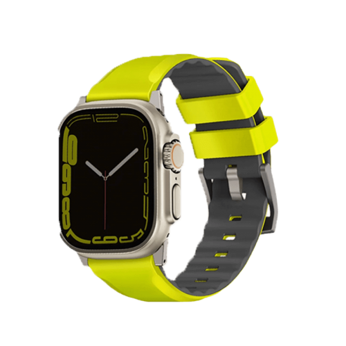 Uniq Linus Airosoft Silicone Strap For Apple Watch 49/45/44/42mm - Lime Green