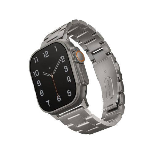 Uniq Osta Steel Strap With Steel Self Adjustable Links for Apple Watch 49/45/42mm - Titanium Silver