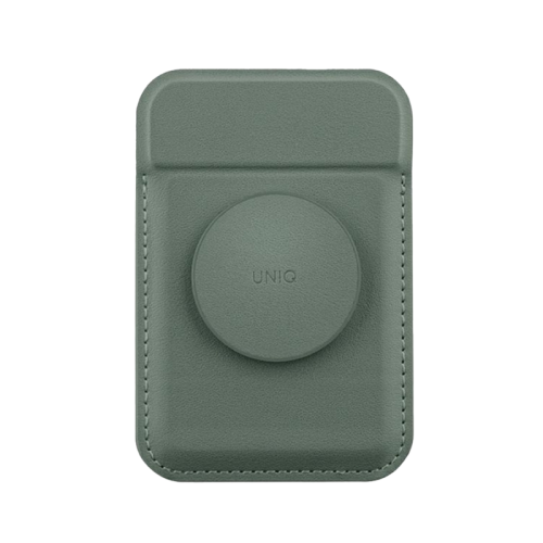 Uniq Flixa Magnetic Pop-Out Card Holder With Grip-Stand - Lichen Green