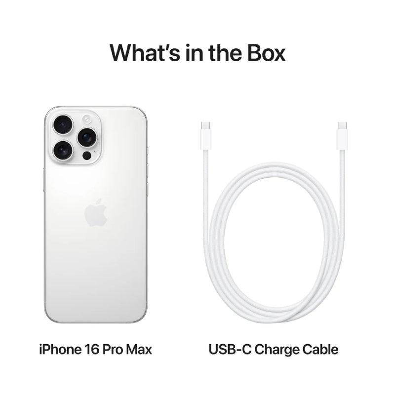 Apple iPhone 16 Pro Max - 256GB / White Titanium / 5G / 6.9’’ - Middle East Version Mobiles & Tablets > Mobiles
