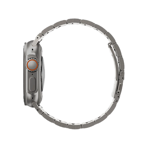 Uniq Osta Steel Strap With Steel Self Adjustable Links for Apple Watch 49/45/42mm - Titanium Silver