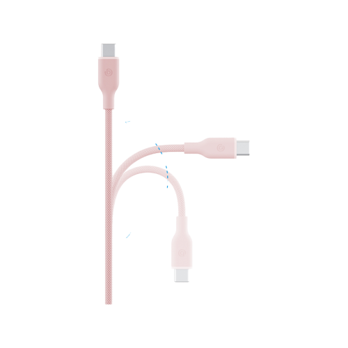 Bazic GoCharge Weave USB-C to USB-C 480Mbps 60W Cable 1.5M - Pink