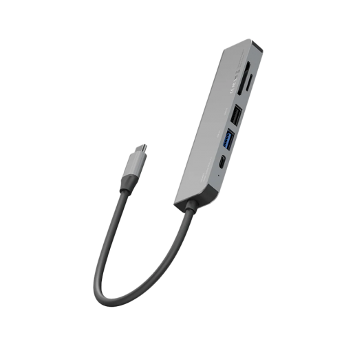 Energea AluHub HD 3 6 in 1 Aluminum Alloy USB-C Hub - Gunmetal