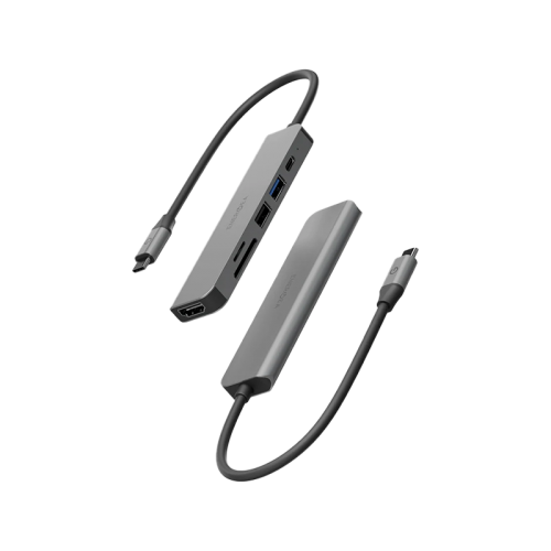 Energea AluHub HD 3 6 in 1 Aluminum Alloy USB-C Hub - Gunmetal