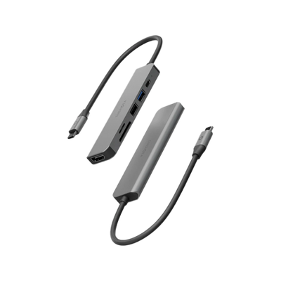 Energea AluHub HD 3 6 in 1 Aluminum Alloy USB-C Hub - Gunmetal