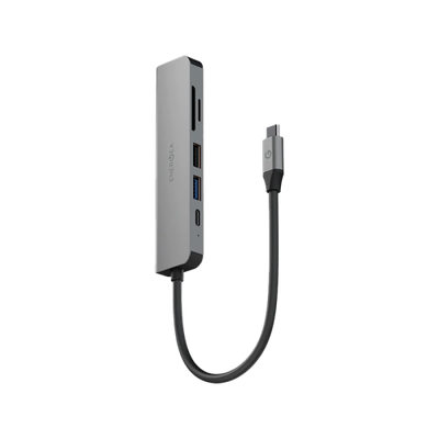 Energea AluHub HD 3 6 in 1 Aluminum Alloy USB-C Hub - Gunmetal