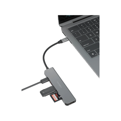 Energea AluHub HD 3 6 in 1 Aluminum Alloy USB-C Hub - Gunmetal