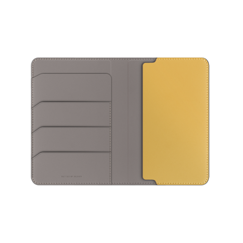 Uniq Belmont Passport Holder With RFID Blocking - Flint Grey / Canary Yellow