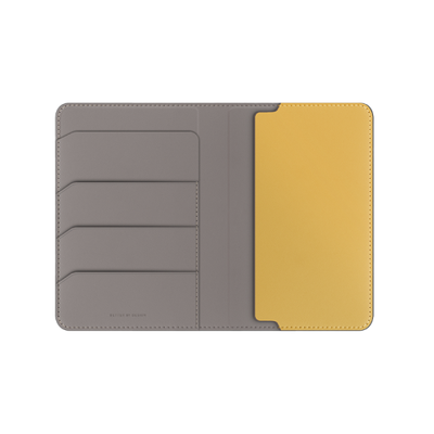 حامل جواز سفر يونيك بيلمونت مع حجب RFID - رمادي فلينت / أصفر كناري