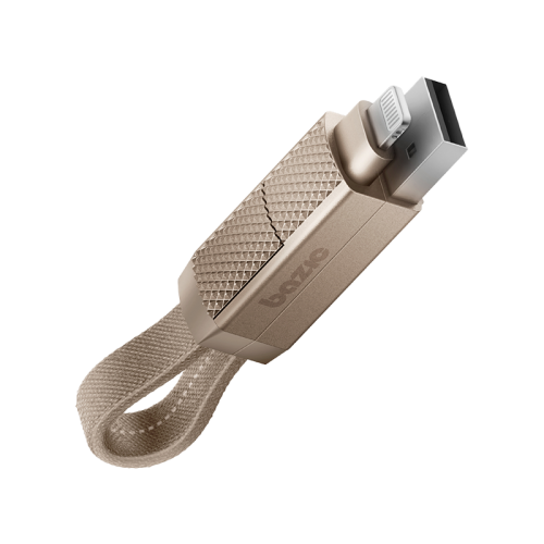 Bazic GoCharge Alucable 4 in 1 Input USB A and USB-C to Output USB-C and Lightning Cable 15cm - Gold