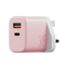 Bazic Go Port Velox Kit Bundle 1-Port USB-C & 1-Port USB-A PD 35W Wall Charger with Weave USB-C to USB-C 60W Cable - Peach Pink