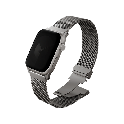 Uniq Dante Pro Self-Adjustable Mesh Steel Strap For Apple Watch 49mm - Titanium Silver