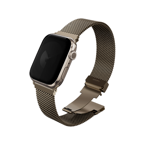 Uniq Dante Pro Self-Adjustable Mesh Steel Strap For Apple Watch 49mm - Ember Gold