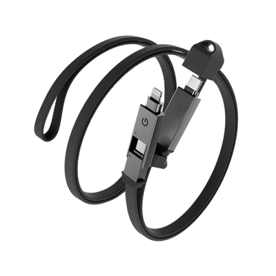 Energea Sheath 2-in-1 USB-C to USB-C + Lightning Cable, 60W, 480Mbps, 1m – Gunmetal