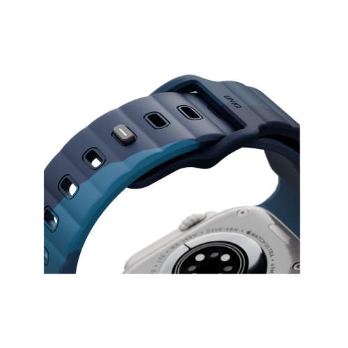 Uniq Stride De FKM Strap for Apple Watch 49/46/45MM - Storm / Aegean Blue