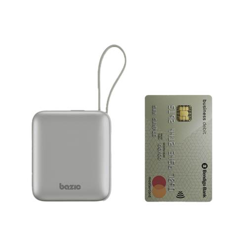 Bazic GoPower Fusion Mini 10K 3 in 1 Power Bank 10000mAh With Build in USB-C & Lightning Cable - Pebble