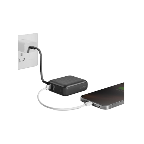 Energea Integra Mini 35 Power Bank 10000mAh With Build in USB-C Cable & Display - Gunmetal