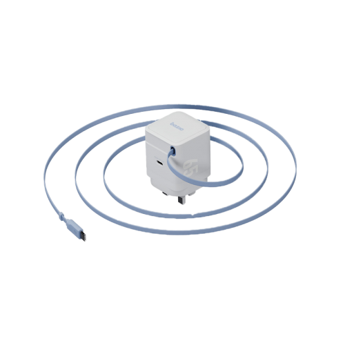 Bazic GoPort Retrek 1-Port USB-C & Built-In USB-C Cable 65W GaN - White