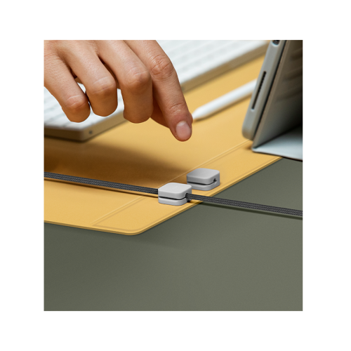 Uniq Hagen Reversible Smart Organization Desk Mat - Canary Yellow / Chalk Grey