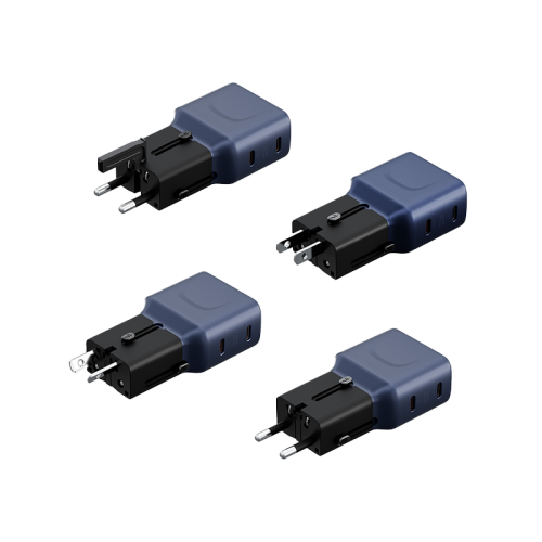 Energea TravelGo 2 Port USB-C 45W PD Travel Adapter - Blue Black
