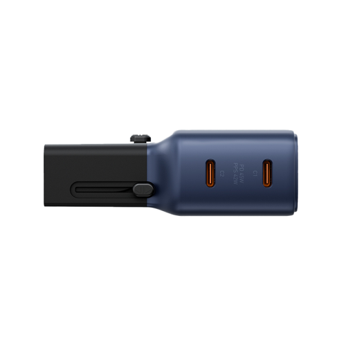Energea TravelGo 2 Port USB-C 45W PD Travel Adapter - Blue Black