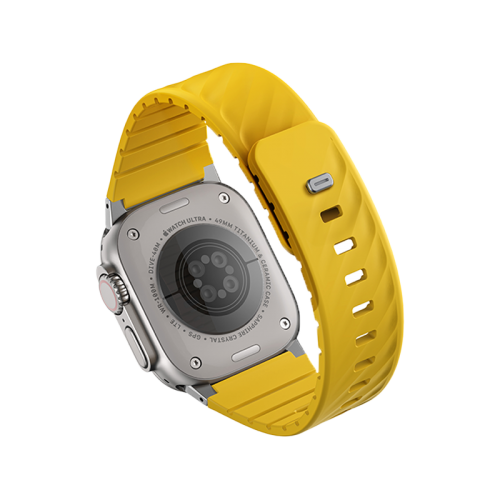 Uniq Fluo Bundle Magnetic Watch Strap With Connector for Apple Watch 40mm to 49mm - Golden Yellow