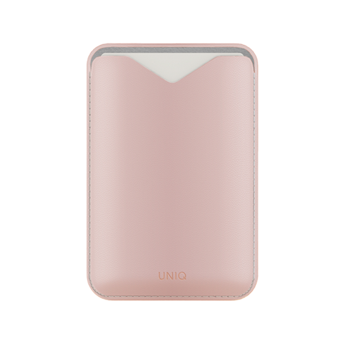Uniq Lyden Evo Wallet Magnetic Snap-on Stand With Card Holder for iPhone - Blush Pink