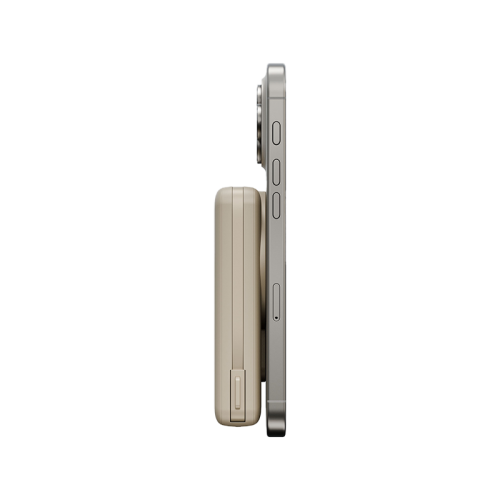 Energea MagPac Pro Plus MagSafe 10000mAh Power Bank Built-In USB-C Cable With Built In Stand - Sand