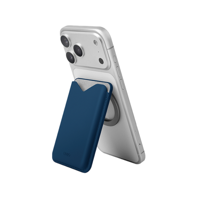 Uniq Lyden Evo Wallet Magnetic Snap-on Stand With Card Holder - Steel Blue