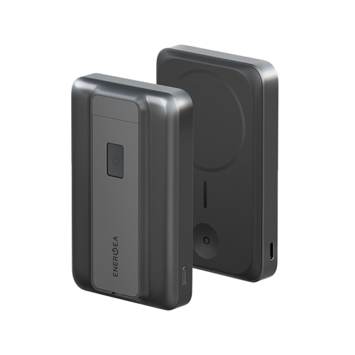Energea MagPac Pro 35s With MagSafe Compatible Semi Solid State Power Bank With Built-in Cable - 10000mAh / Gunmetal/Black