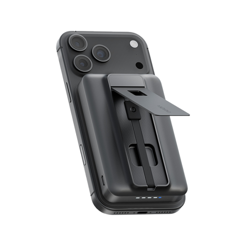 Energea MagPac Pro 35s With MagSafe Compatible Semi Solid State Power Bank With Built-in Cable - 10000mAh / Gunmetal/Black