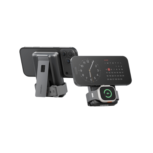 Energea MagPac Pro 35s With MagSafe Compatible Semi Solid State Power Bank With Built-in Cable - 10000mAh / Gunmetal/Black