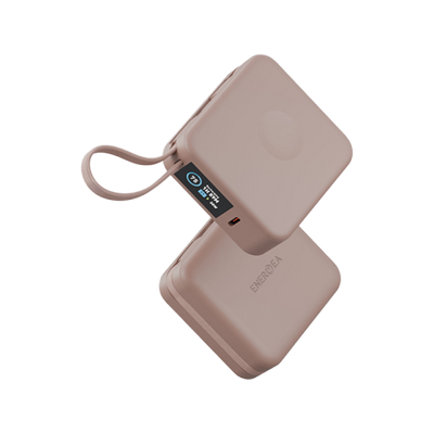 Energea Magpac Mini Plus Wireless Power Bank With Build in USB-C Cable - 10000mAh / Pink