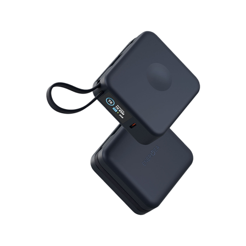 Energea Magpac Mini Plus Wireless Power Bank 10000mAh With Build in USB-C Cable and Display - Blue