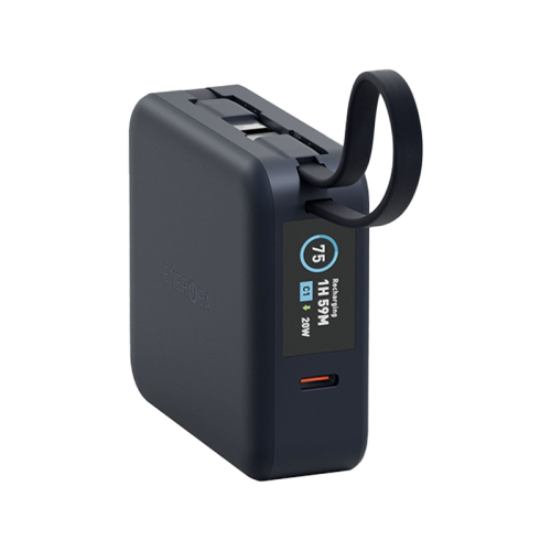 Energea Magpac Mini Plus Wireless Power Bank 10000mAh With Build in USB-C Cable and Display - Blue