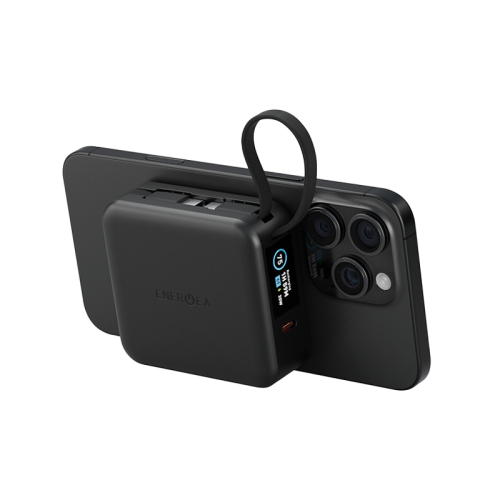Energea Magpac Mini Plus Wireless Power Bank With Build in USB-C Cable - 10000mAh / Black